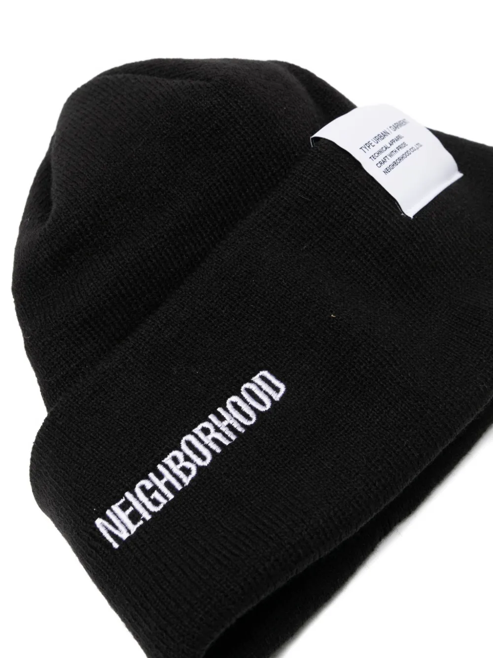 Neighborhood logo-embroidered beanie - Zwart