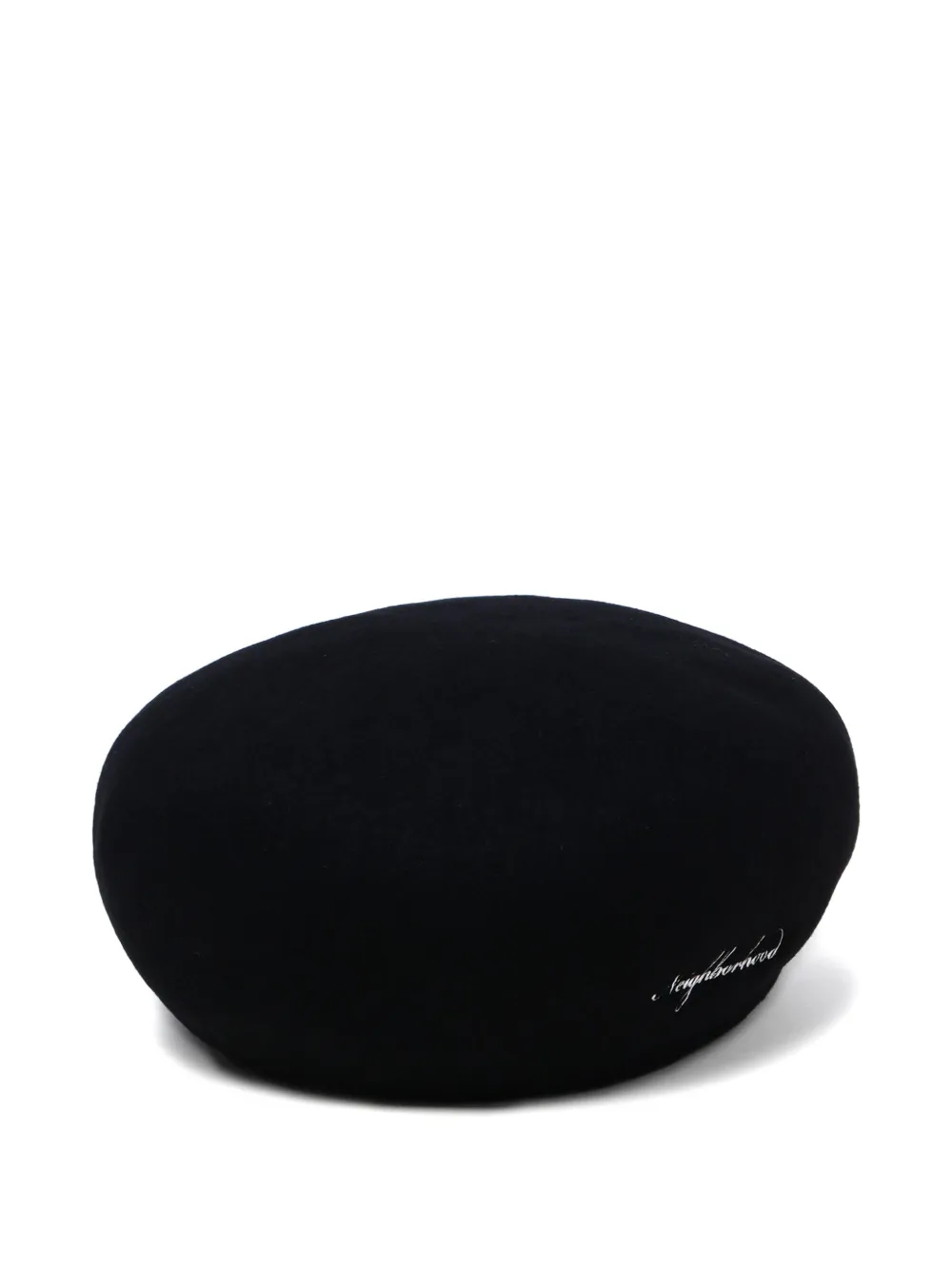 Neighborhood embroidered wool beret - Zwart