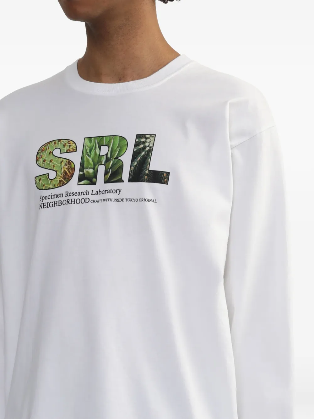 Neighborhood SRL T-shirt met grafische print en lange mouwen Wit