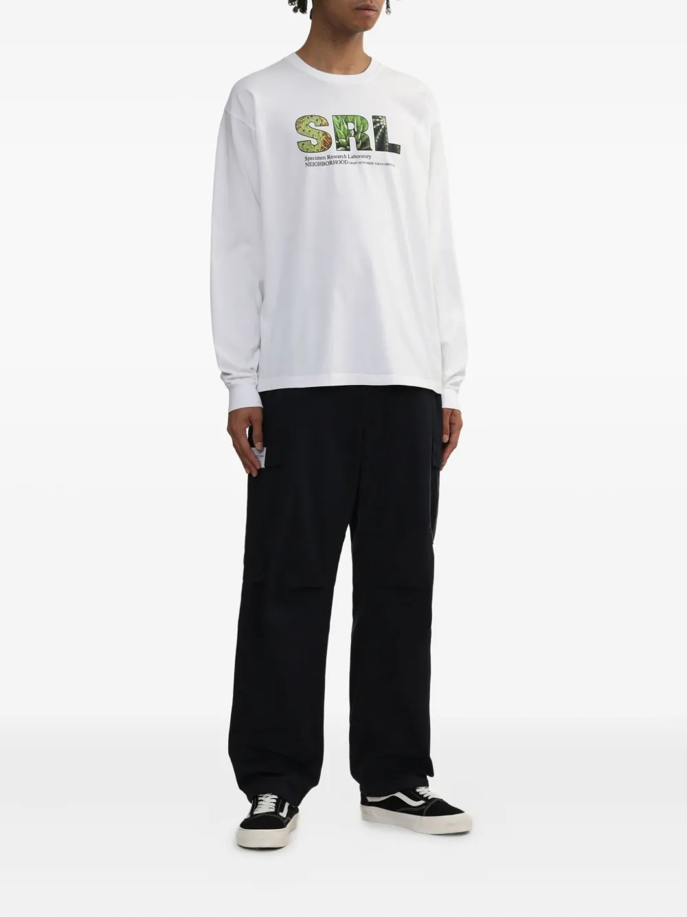 Neighborhood SRL logo-graphic long-sleeve T-shirt - Wit