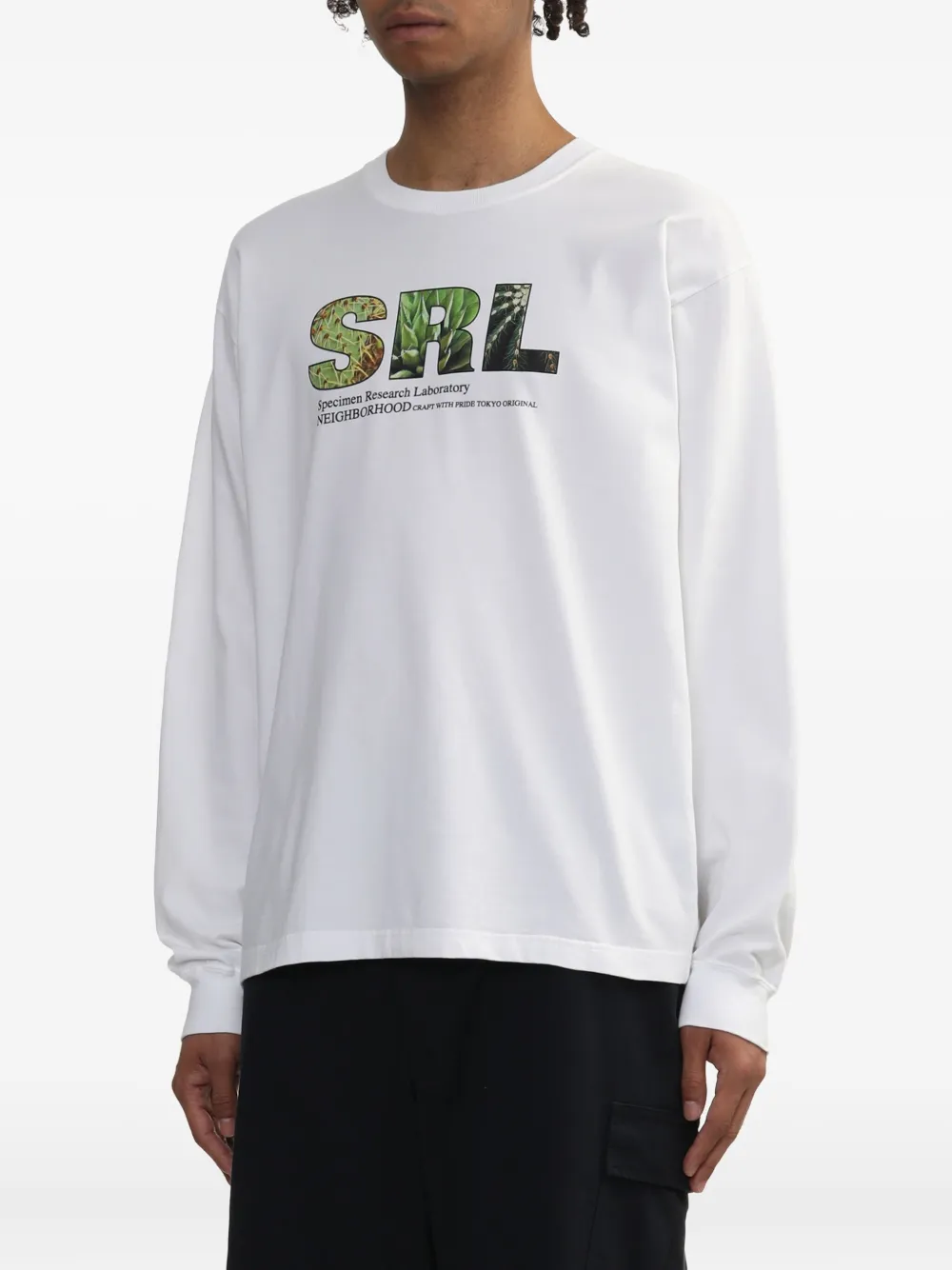 Neighborhood SRL T-shirt met grafische print en lange mouwen Wit