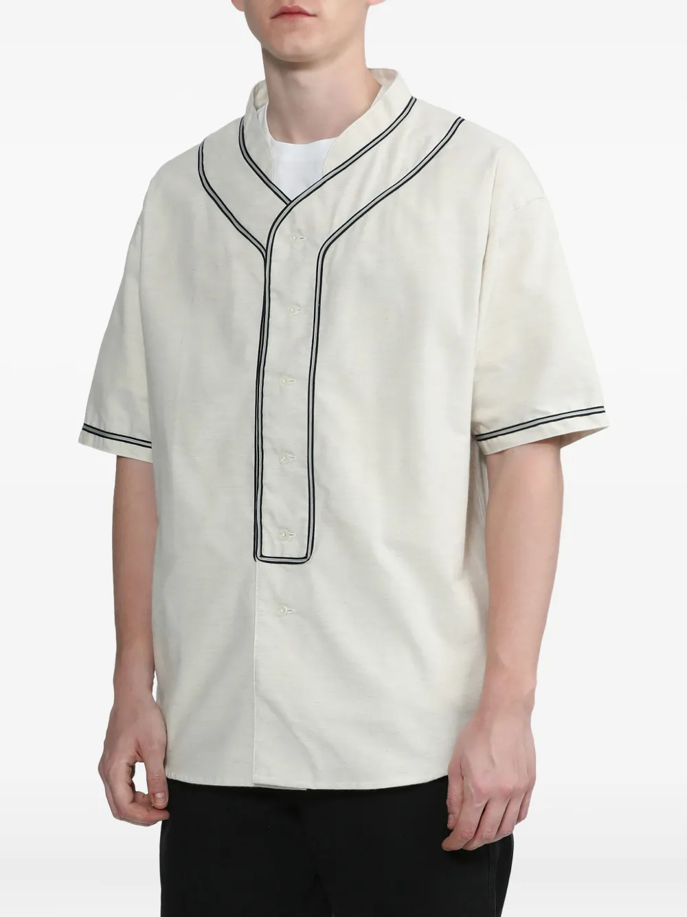 Neighborhood embroidered short-sleeve shirt - Beige