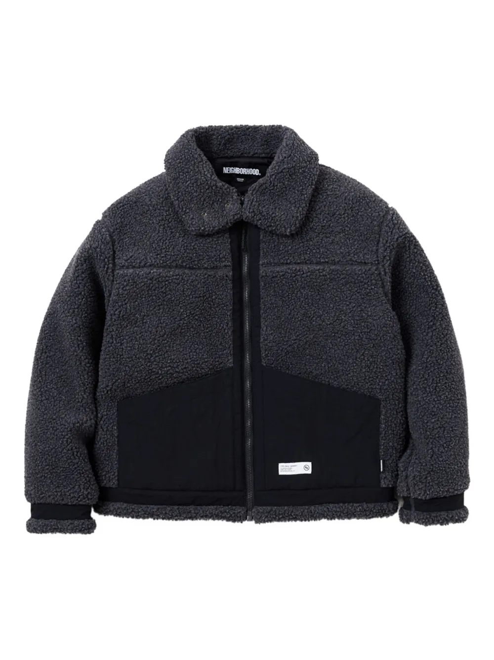 Neighborhood Fleece Panelled Jacket In Gray