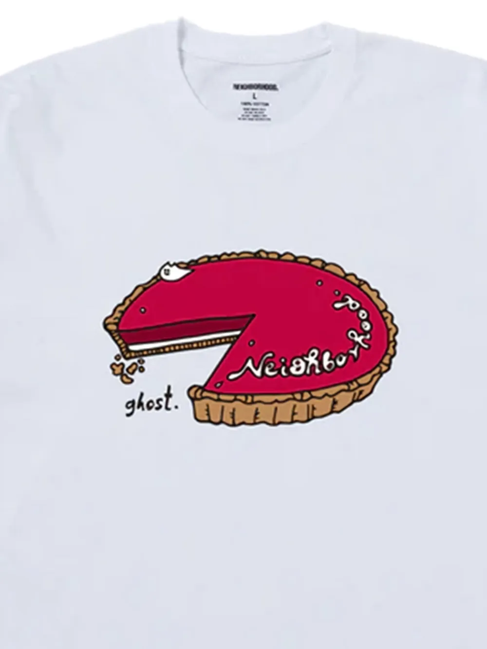 Neighborhood pie-print T-shirt - Wit