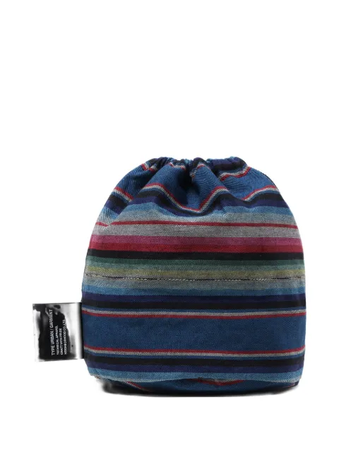 Neighborhood striped drawstring messenger bag