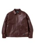 Neighborhood zip-up lambskin-leather jacket - Brown