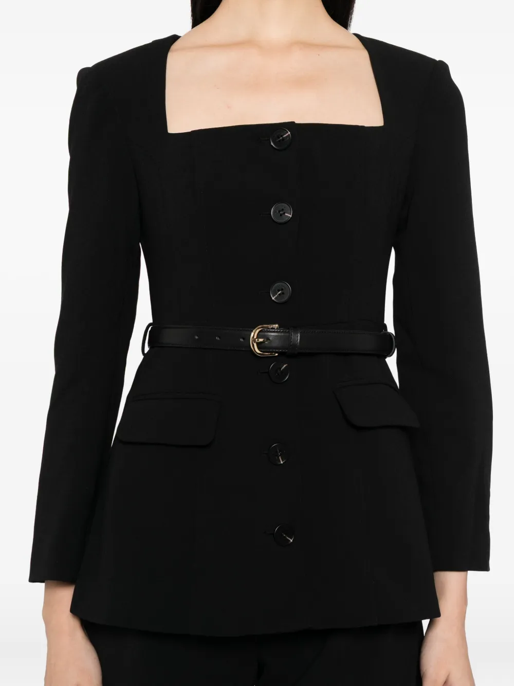 Self-portrait Tailored Crepe Playsuit In Black