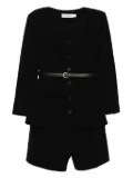 Self-Portrait tailored crepe playsuit - Black