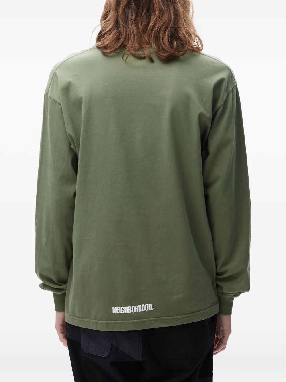Neighborhood T-shirt met logoprint en lange mouwen Groen