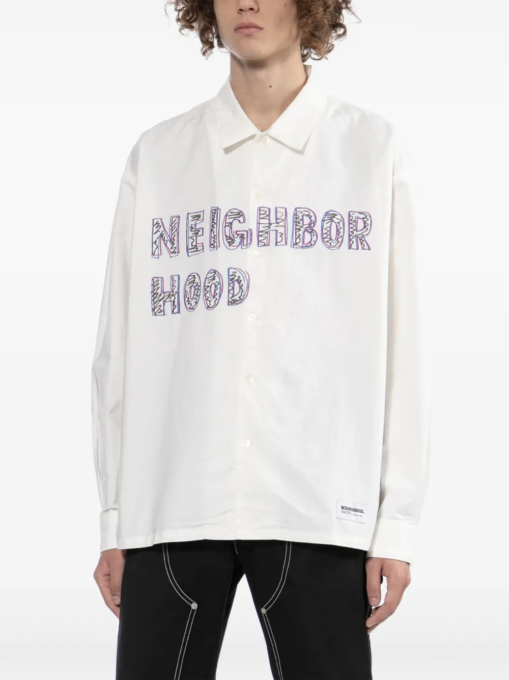Neighborhood Overhemd met grafische print Wit