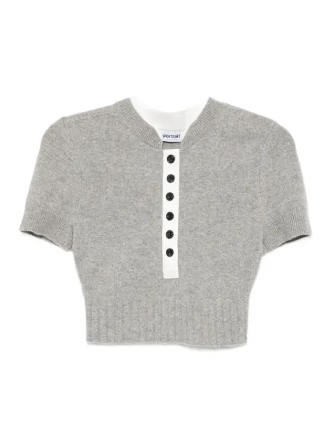 Self-Portrait ribbed knit top