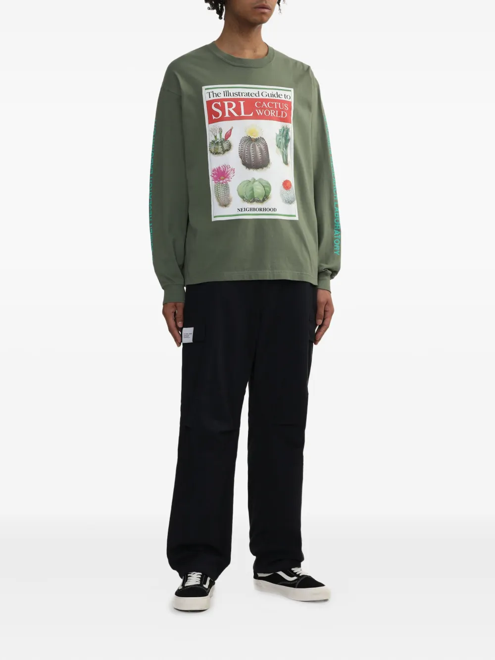 Neighborhood cactus-print long-sleeve T-shirt - Groen