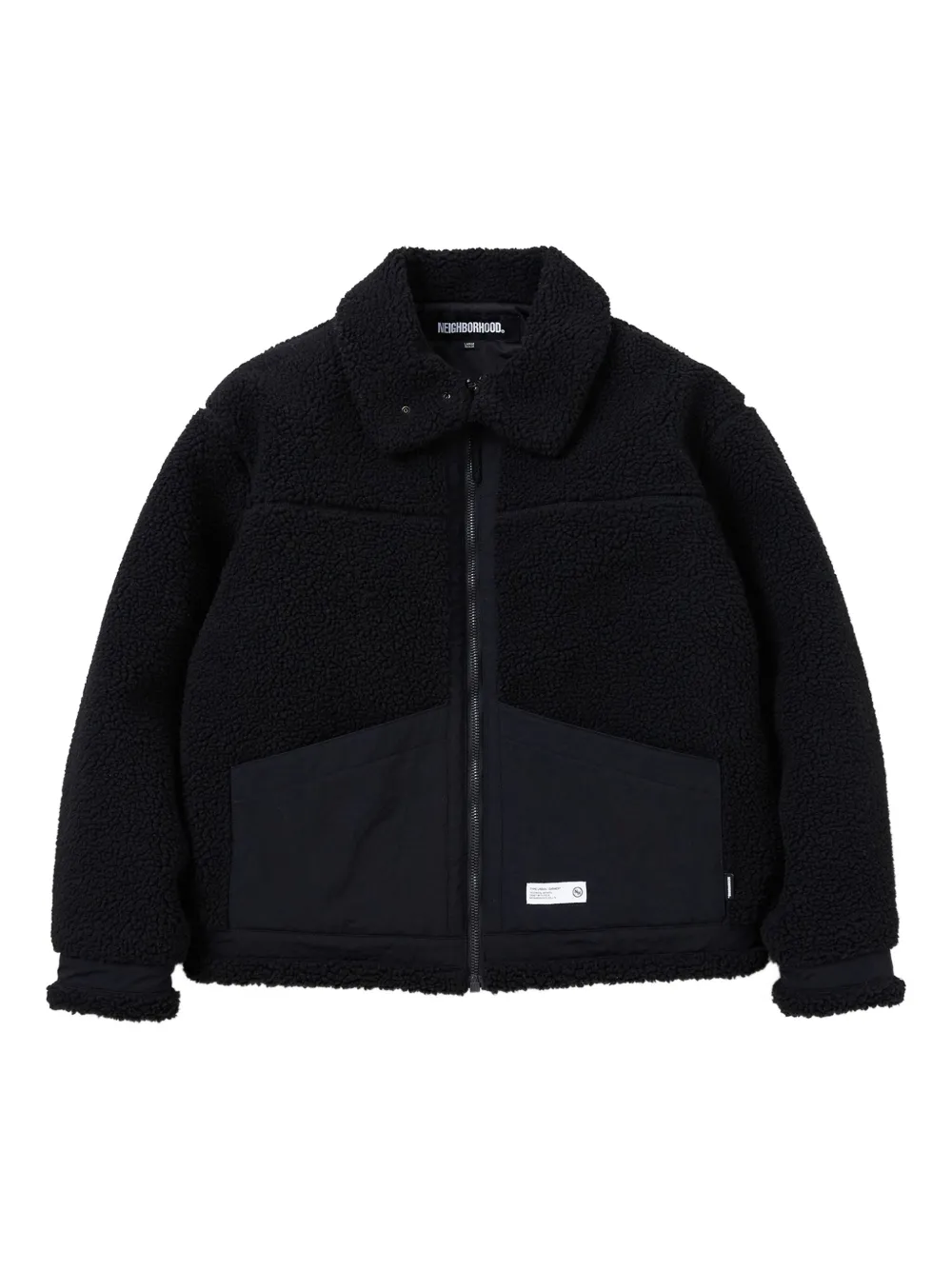Neighborhood Fleece jas met vlakken Zwart