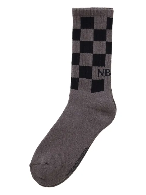 Neighborhood checkerboard pattern socks