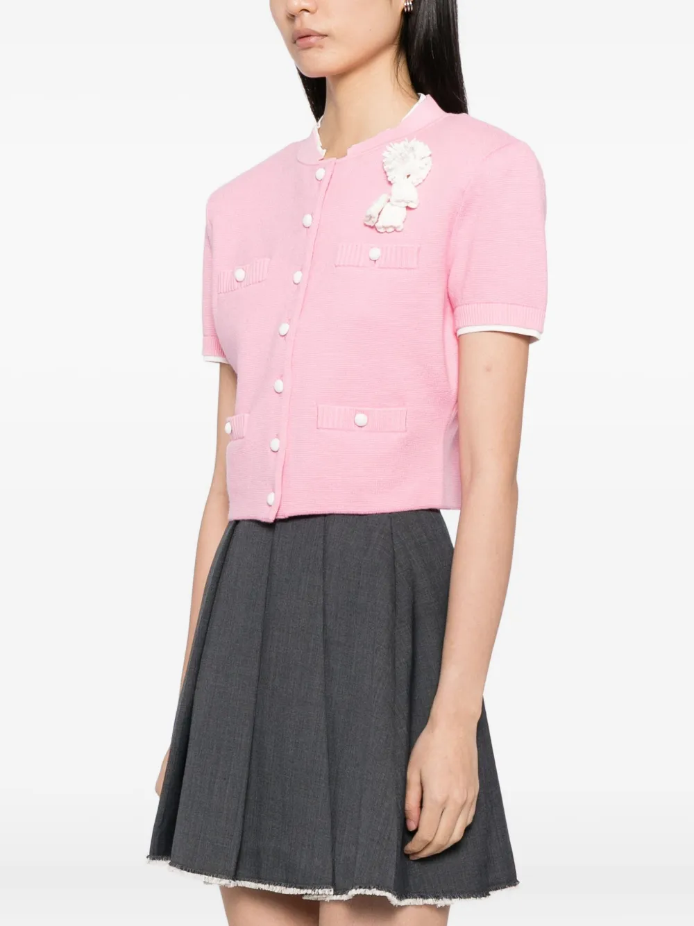 Self-Portrait Shirt met geborduurde bloemen Roze