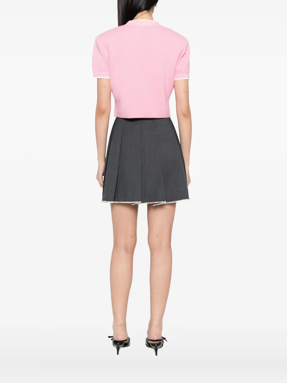 Self-Portrait Shirt met geborduurde bloemen Roze