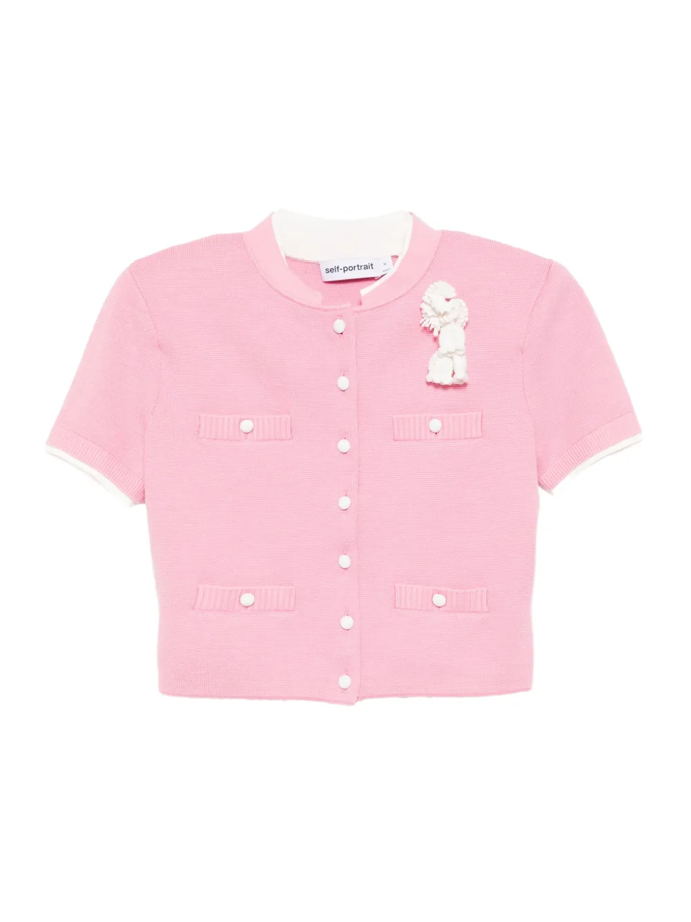 Self-Portrait Shirt met geborduurde bloemen Roze