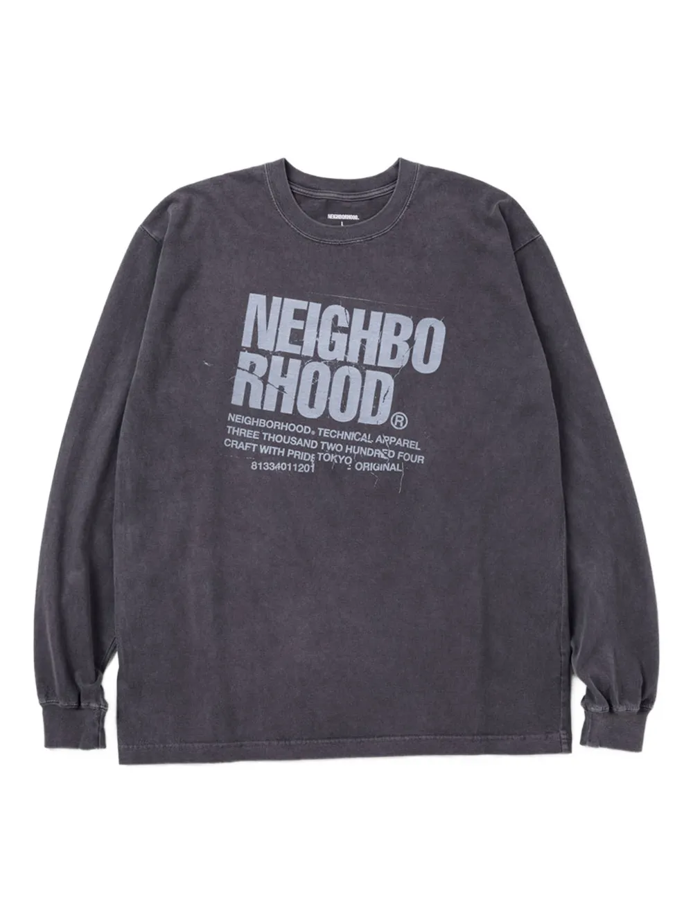 Neighborhood logo-print long-sleeves T-shirt - ブラック Neighborhood logo-print long-sleeves T-shirt - ブラック
