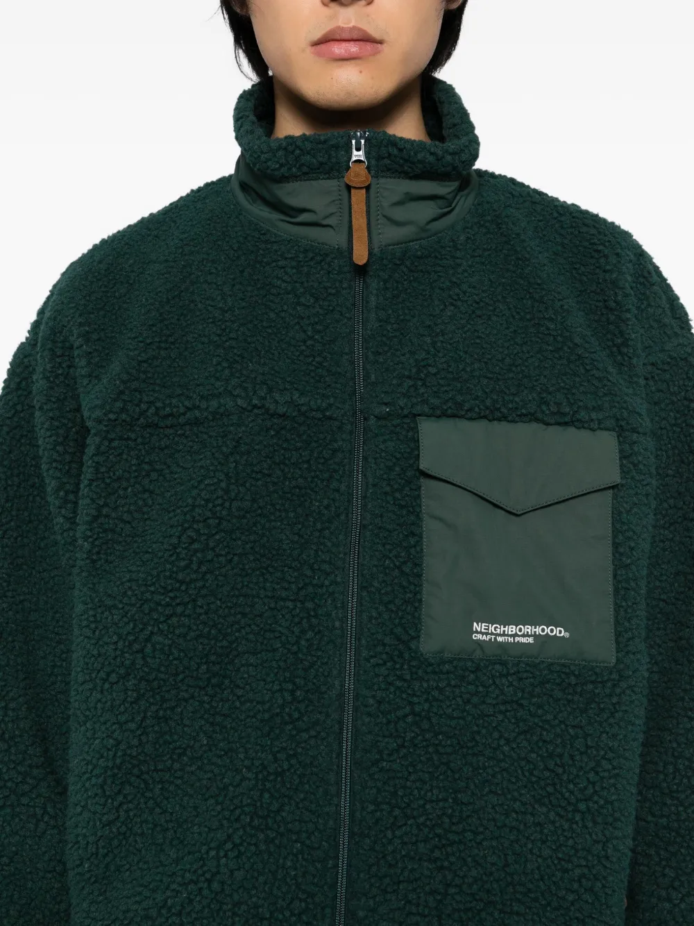 Neighborhood logo-embroidered jacket Groen