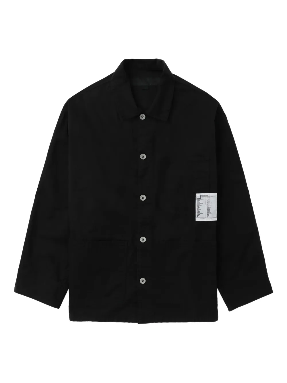 Neighborhood patch-pocket button-front shirt jacket Zwart