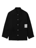 Neighborhood patch-pocket button-front shirt jacket - Black