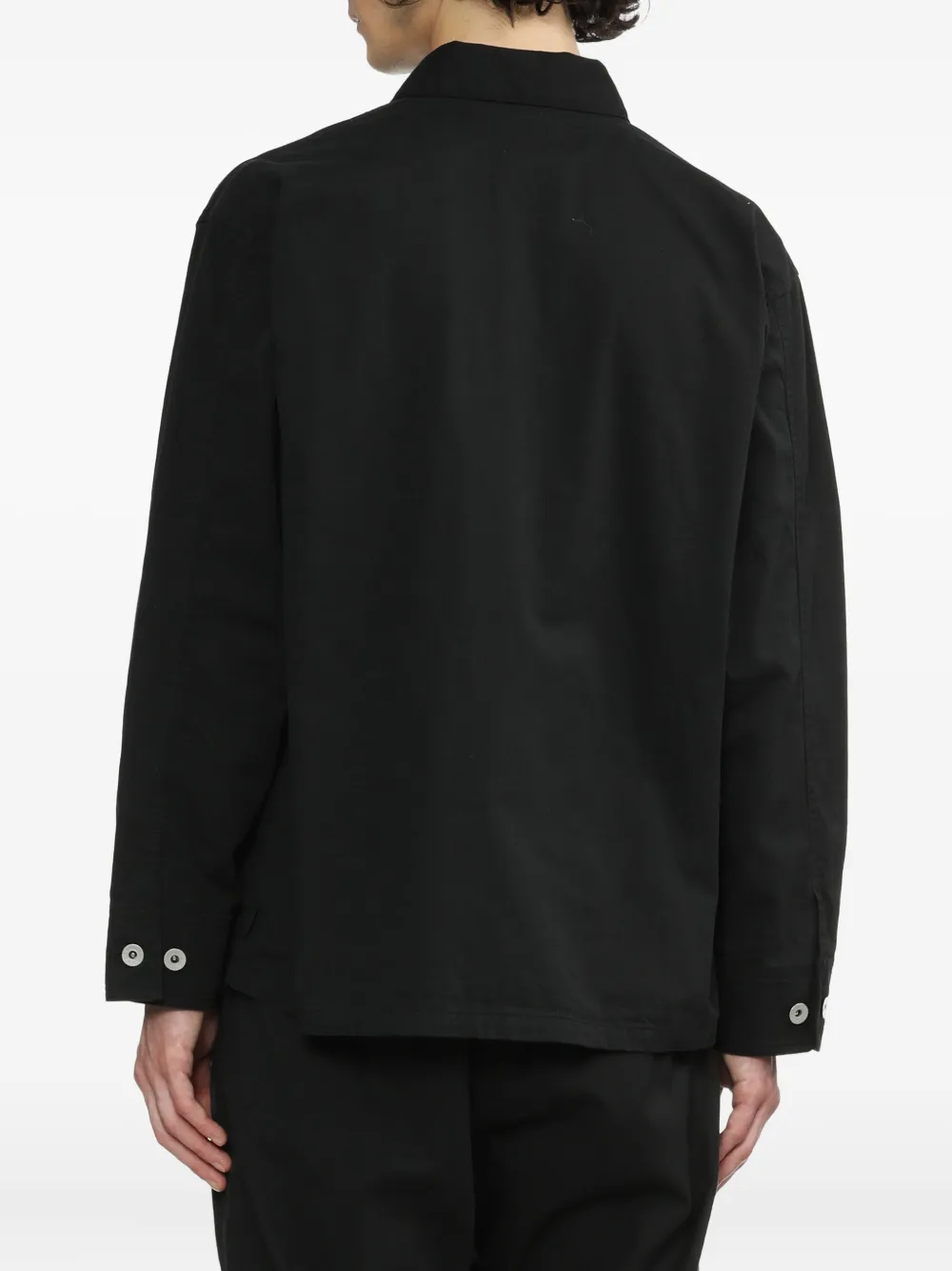 Neighborhood patch-pocket button-front shirt jacket Zwart