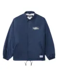 Neighborhood drawstring logo-patch coach jacket - Blue