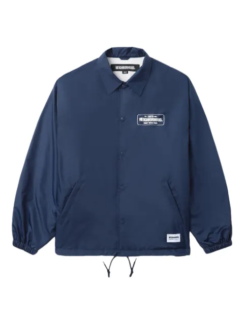 Neighborhood drawstring logo-patch coach jacket