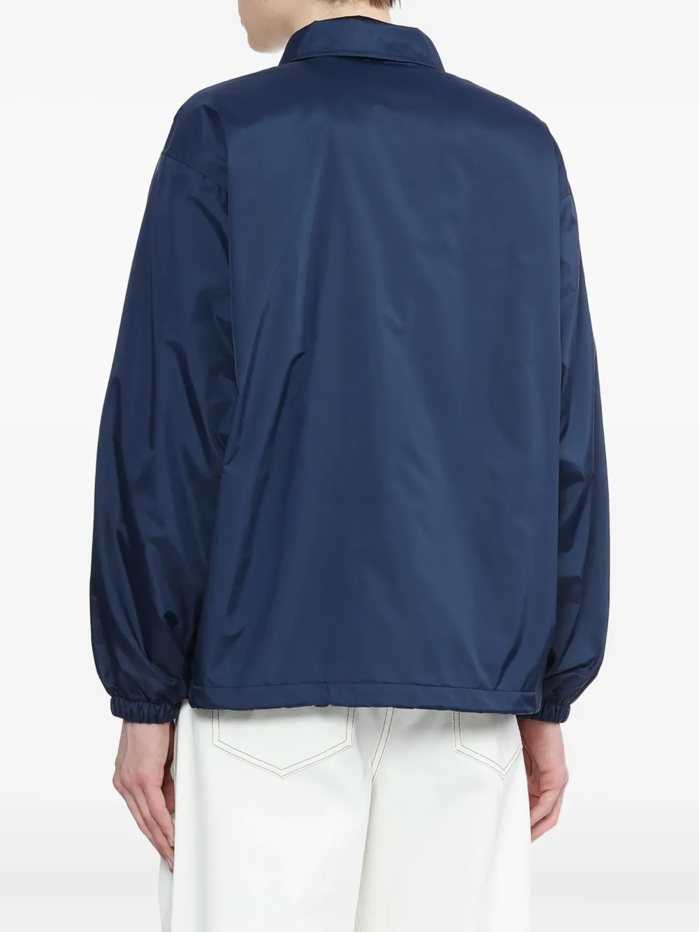 Neighborhood Drawstring Logo-patch Coach Jacket In Gold