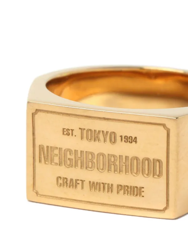 Neighborhood ロゴ シグネットリング | ゴールドトーン