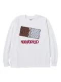 Neighborhood chocolate-bar graphic long-sleeve T-shirt - White
