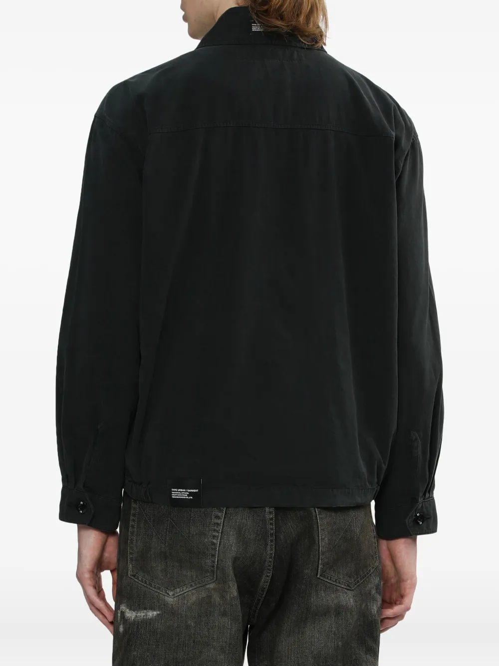 Neighborhood Logo-patch Zip-fastening Jacket In Black