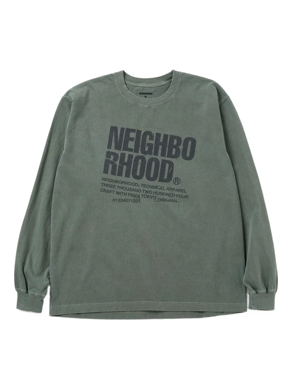 Neighborhood logo-print long-sleeve T-shirt - グリーン Neighborhood logo-print long-sleeve T-shirt - グリーン