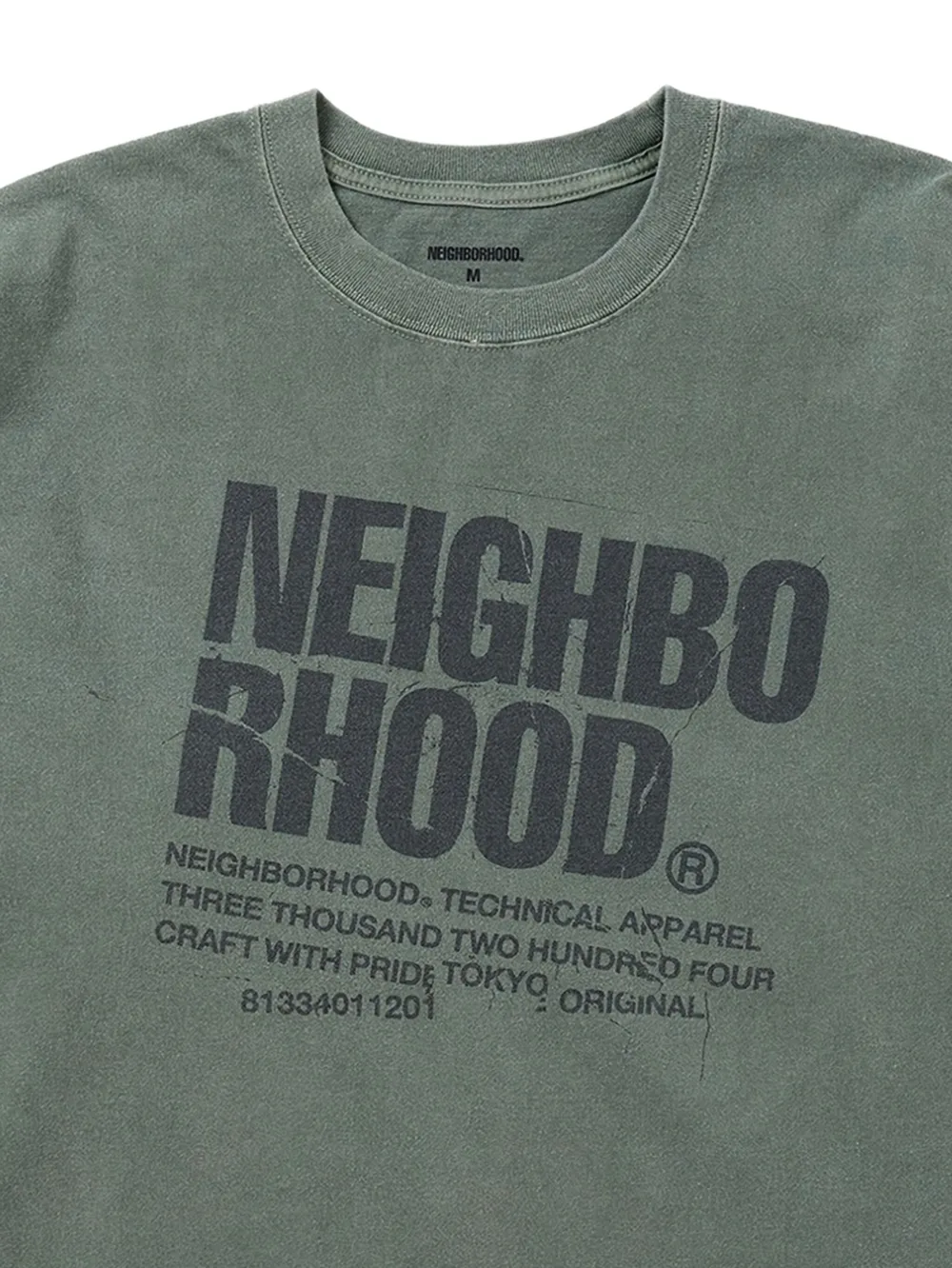 Neighborhood T-shirt met logoprint Groen