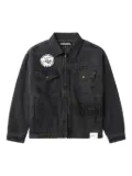 Neighborhood embroidered-patch denim jacket - Black