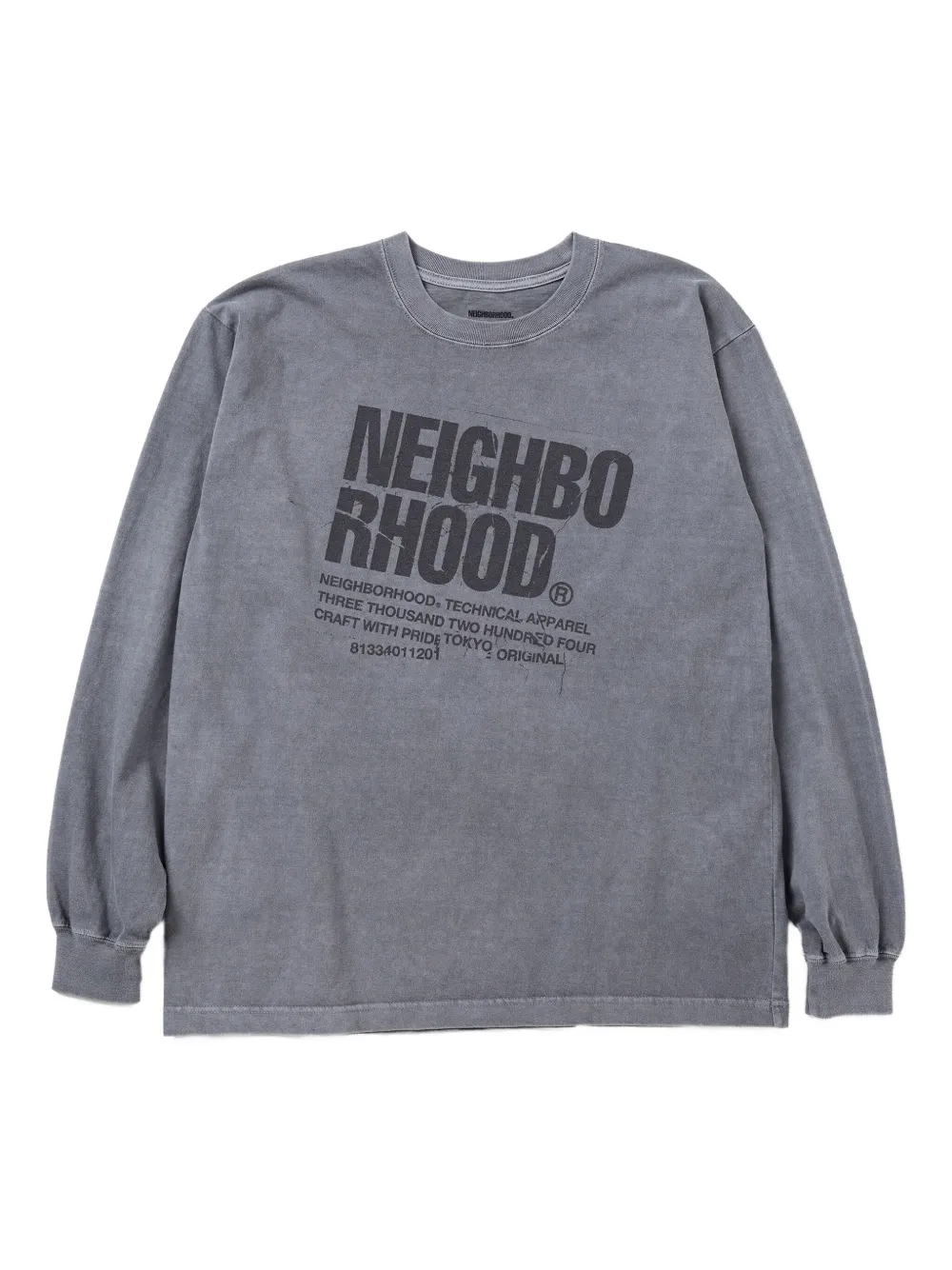 Neighborhood T-shirt met lange mouwen en grafische print Grijs