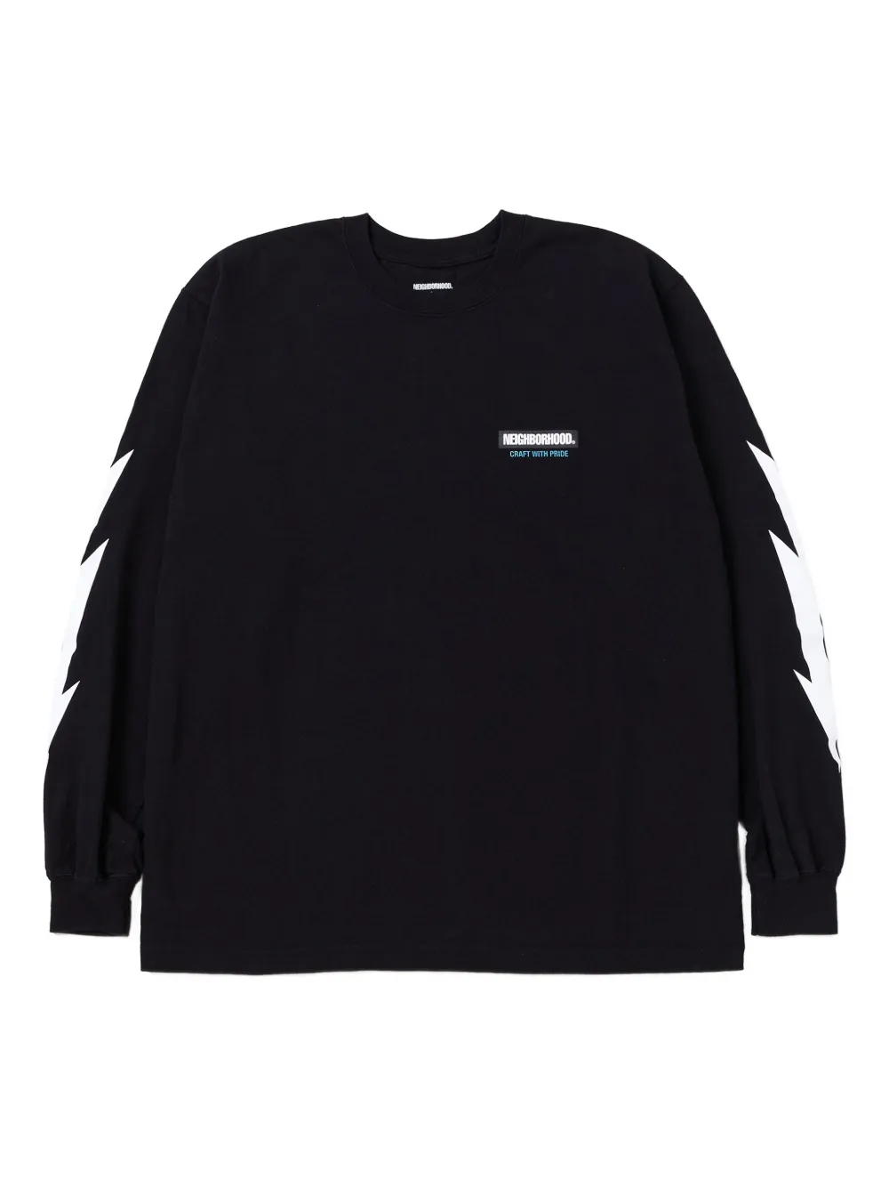 Neighborhood T-shirt met bliksemflits Zwart