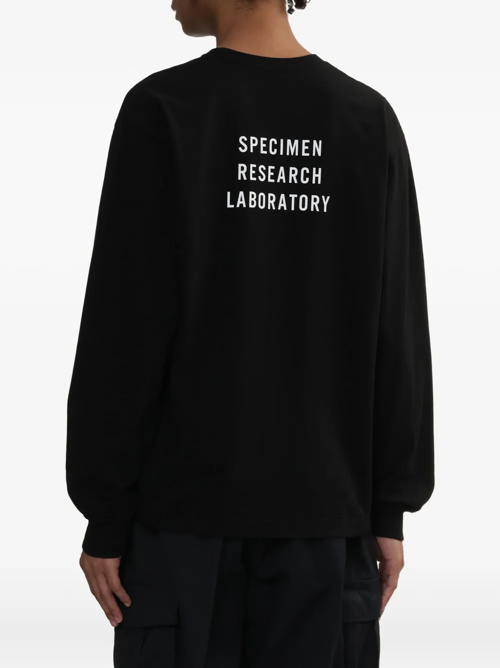 Neighborhood T-shirt met print en lange mouwen Zwart