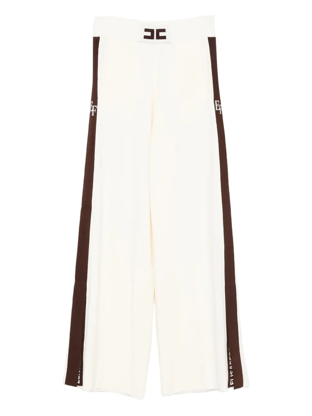 Elisabetta Franchi Broek met zijstreep Beige