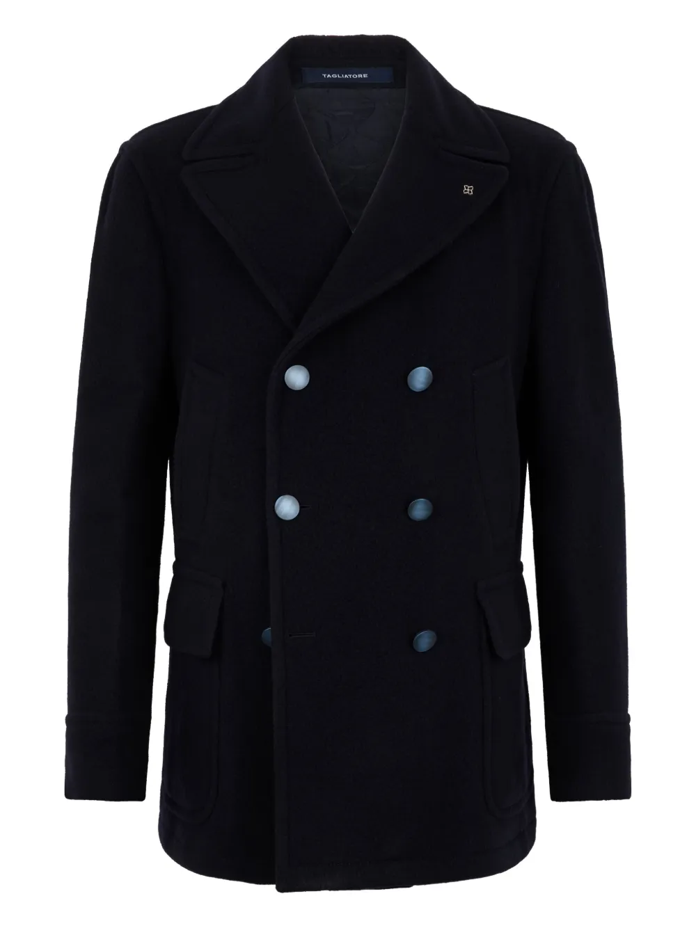 Tagliatore double-breasted lapel peacoat Blauw