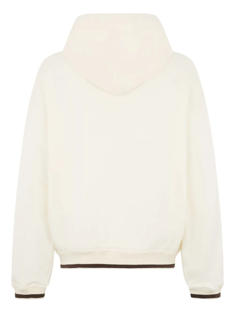 Dolce & Gabbana logo-embroidered ribbed-cuff hoodie Wit