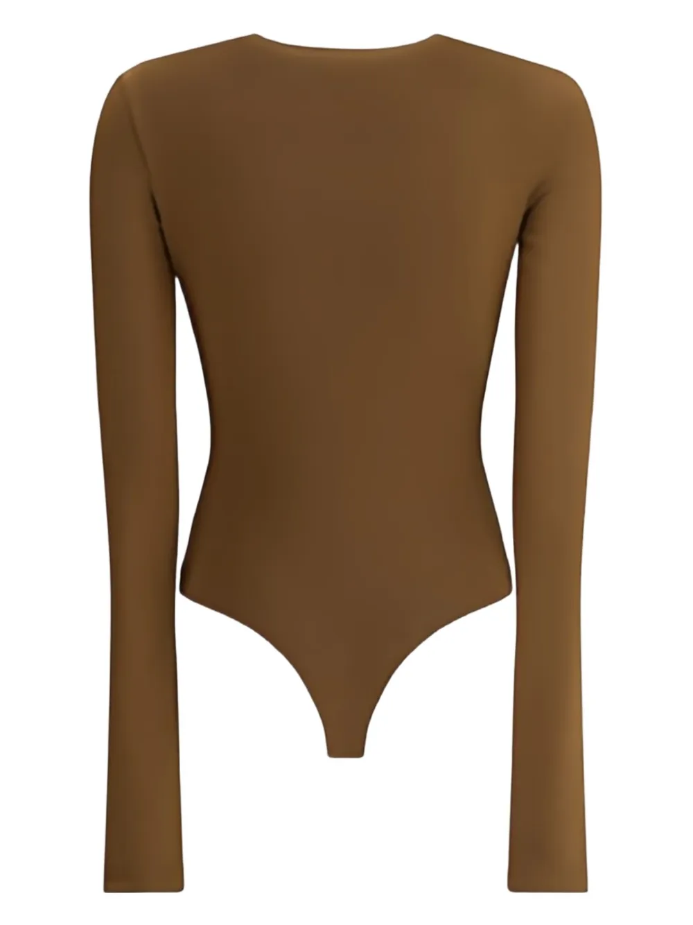 THE ANDAMANE V-neck long-sleeve bodysuit Bruin
