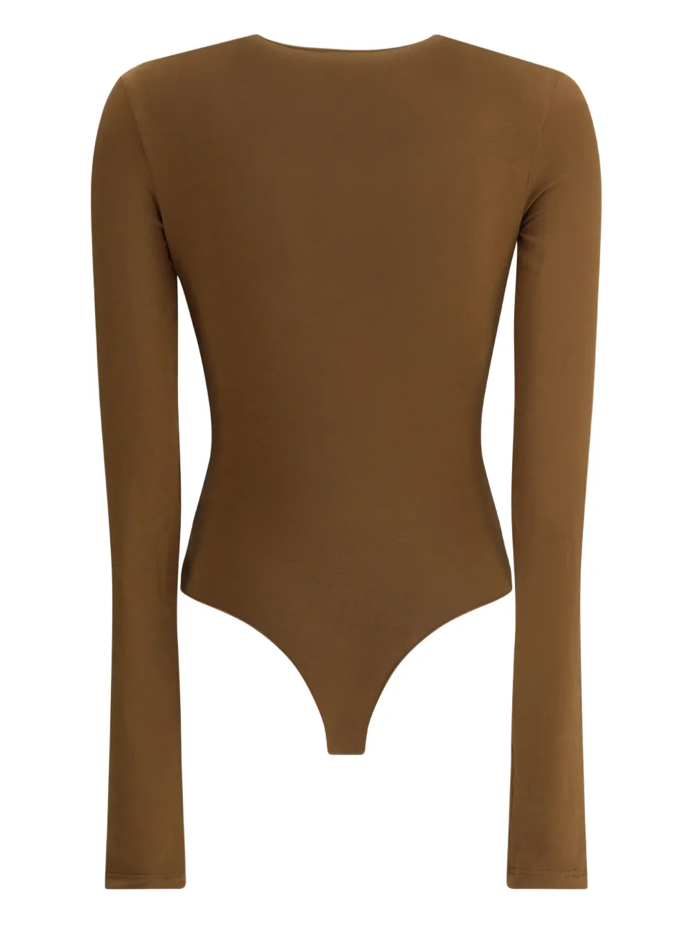 THE ANDAMANE V-neck long-sleeve bodysuit Bruin