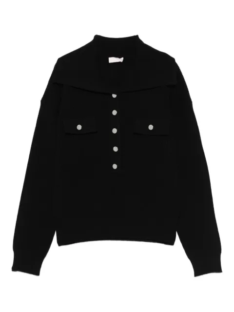LIU JO ribbed collar button sweater