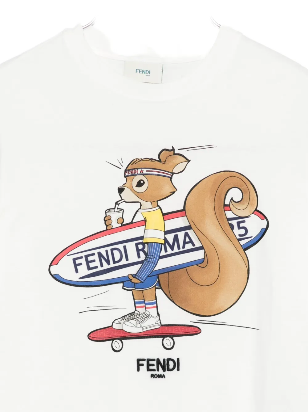 Fendi Kids Katoenen T-shirt met print Wit