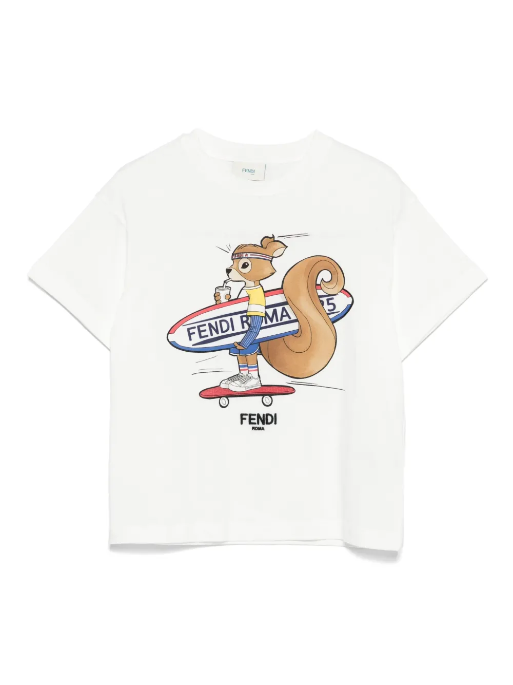 Fendi Kids print cotton t-shirt - ホワイト Fendi Kids print cotton t-shirt - ホワイト
