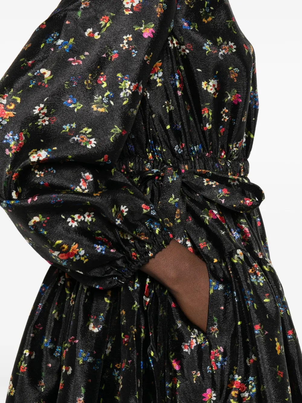 Stine Goya Midi-jurk met bloemenprint Zwart