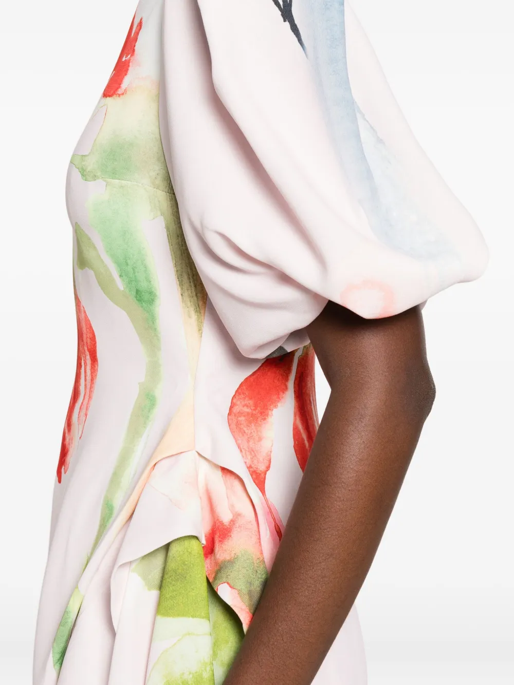 Stine Goya Midi-jurk met pofmouwen Roze