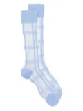 Stine Goya checked sheer socks - Blue