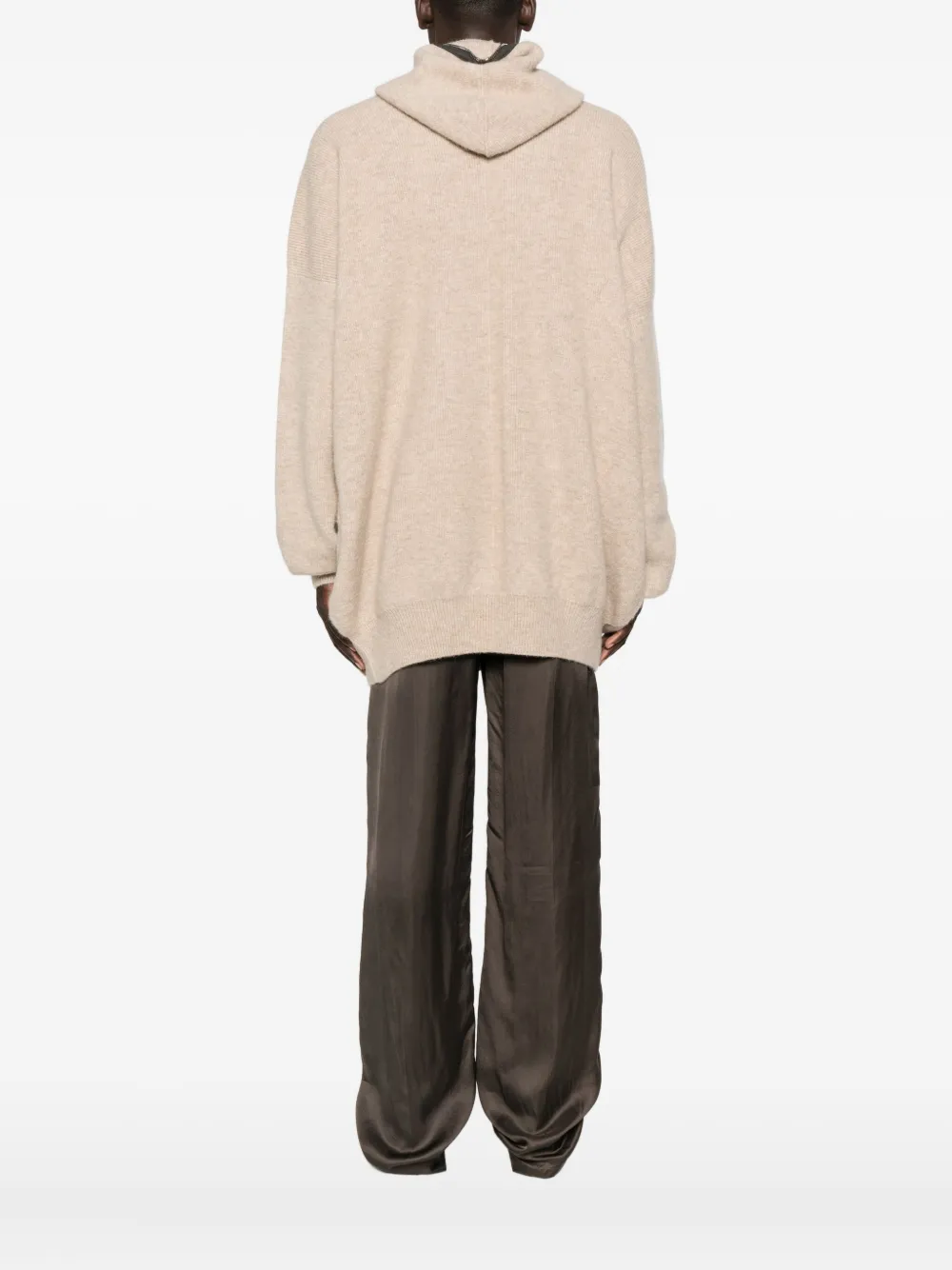 Rick Owens Vest met capuchon en rits Beige